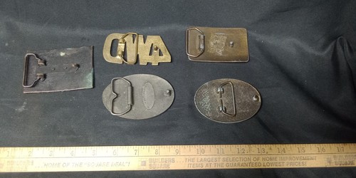 Lot of 5 mens belt buckles Mostly Trucking designs 4x4, cb radio, branch, Ford - Picture 2 of 4