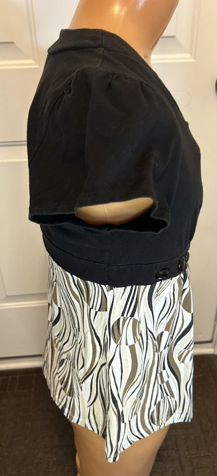 Camisa a rayas manga corta Studio Works para mujer talla XL.  Vintage Usado en Excelente Condición Foto 3 de 4