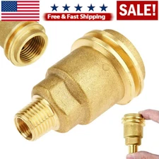 QCC1 Nut Propane Gas Fitting 1/4'' NPT Male Threaded Tank Adapter Quick Connect