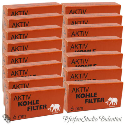 Filter 6mm Aktivkohle-Filter WHITE ELEPHANT Pfeifenfilter Pfeife Zigaretten Slim
