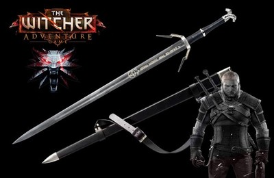 Geralt The Witcher Stainless Steel Sword Full Size Prop for Cosplay