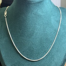 Italian Solid Sterling Silver Box Link Chain Necklace 925 7g 1.3mm 30  