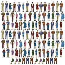 100pcs Model Trains O Scale 1:50 Painted Figures Standing Seated People P50