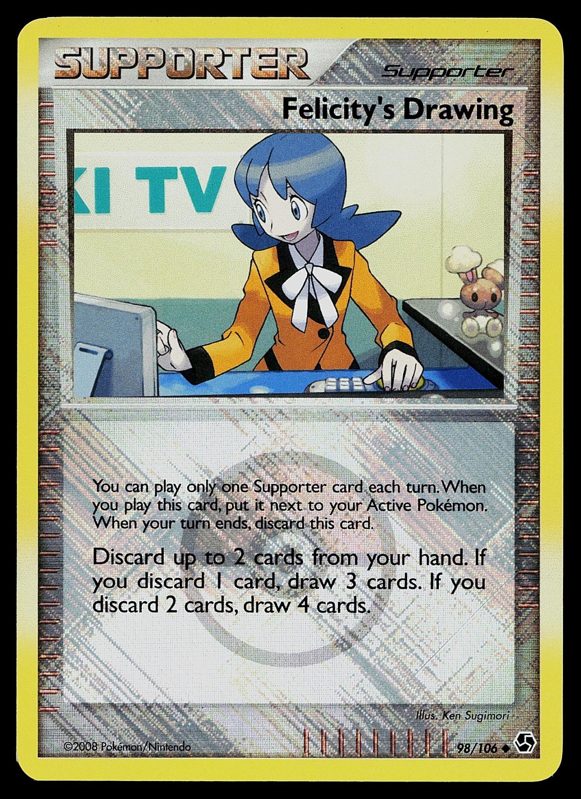 Pokemon Card - Felicity's Drawing (League Promo) 98/106 Holo Reverse Holo Promo