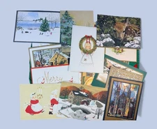 Lot Of 20 Vintage Famous Artist Studio  Christmas Cards With Envelopes Retro