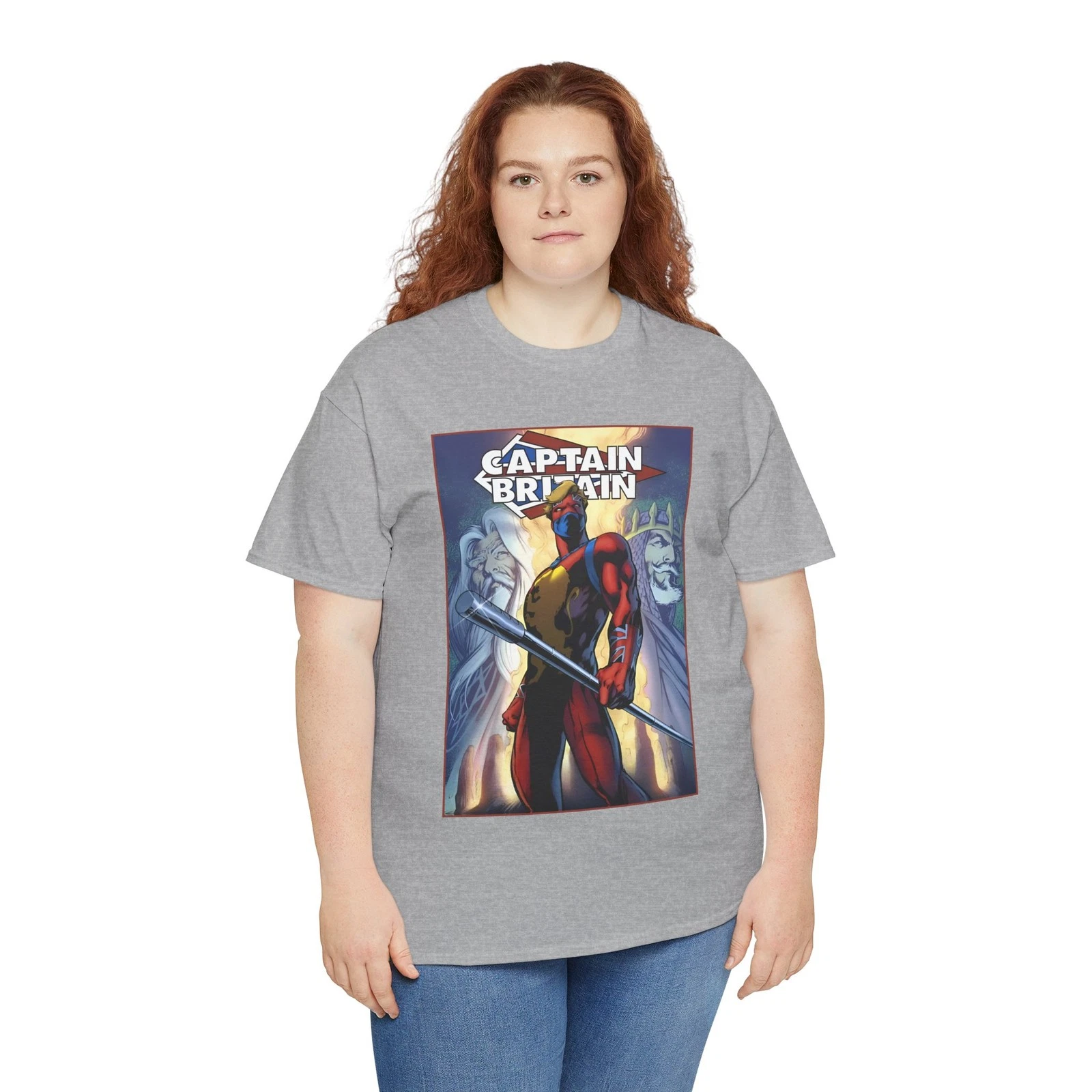 Captain Britain T-Shirt - Alan Davis Art - Excalibur Leader - Marvel Comics