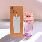 Starbucks Korea 2026 Cherry Blossom Blooming Cat Glass Cold Cup 500ml Limited