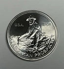 1984 1oz 999+ Fine Silver Engelhard Mint The American Prospector USA Round