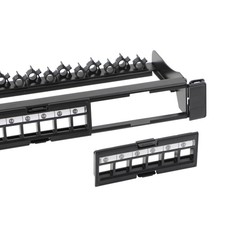 1/2PCS 24-Port 1U 19" Keystone Patch Panel w/Cable Manager Label
