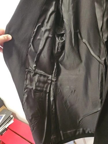 JF J.Ferrar Mens Topcoat Large Black Wool $220 Retail image 16