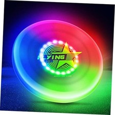 Glow in the Dark LED Flying Disc - 7 Dynamic Modes, 7 Colors, IP65 Waterproof,