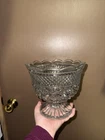 Anchor Hocking Wexford Pattern Clear Open Compote Pedestal Bowl