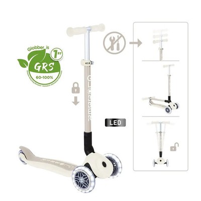 GLOBBER PRIMO FOLDABLE LIGHTS ECO kokos weiß, mit Leuchtrollen