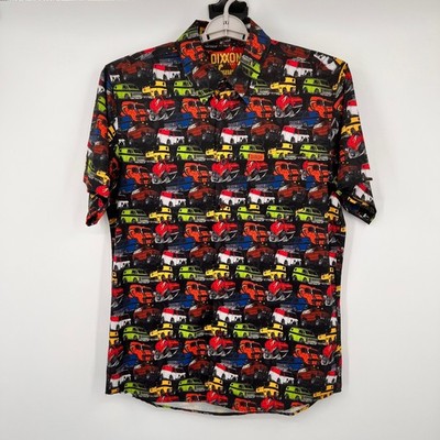 Dixxon Flannel Co Vannin Custom Van Print Short Sleeve Shirt Mens Medium Black