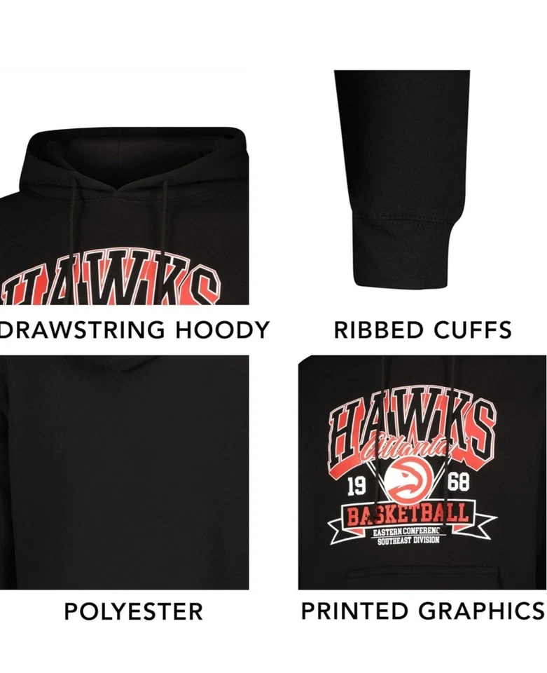 NWT Men's Ultra Game Atlanta Hawks Official NBA Hoodie Sweatshirt Size XL - Image 4 of 4