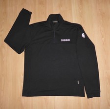Image of NAPAPIJRI MENS ZIP NECK STRETCH SWEATSHIRT TOP LONG SLEEVE BLACK RRP £80 LARGE