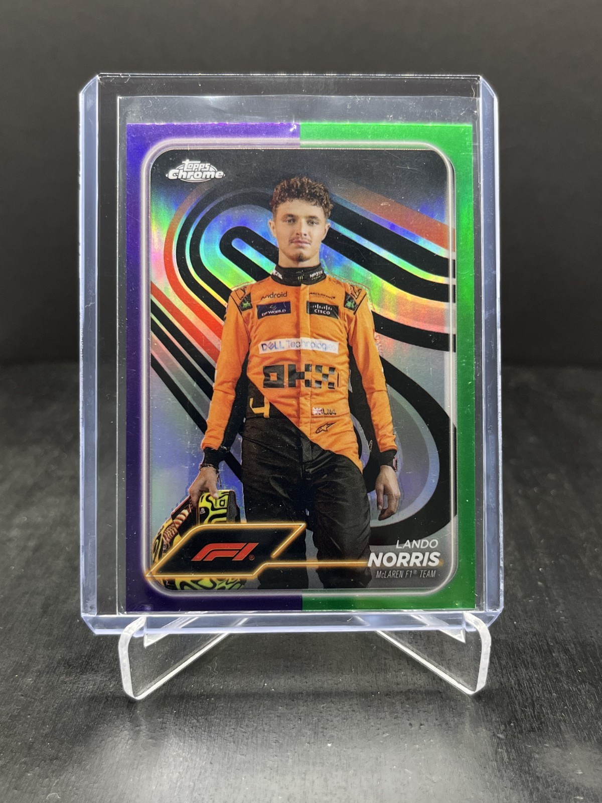 2024 Topps Chrome Formula 1 F1 Lando Norris Portrait Purple Green SP #7