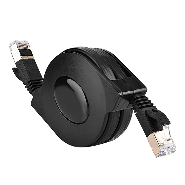 Retractable CAT7 Shielded Ethernet Cable Flat Network Cord▏