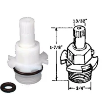 United States Hardware Hot/Cold Water Faucet Stem for Utopia Washerless Tub &