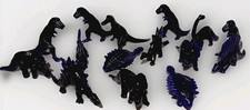 LOT 16 VINTAGE MATCHING PURPLE DINOSAURS TREX PLAYSET 2 1/2 - 3"  MARX MPC  