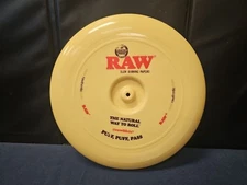 RAW Rolling Papers Flying Disc Frisbee Rolling Tray Cone Tan Color 