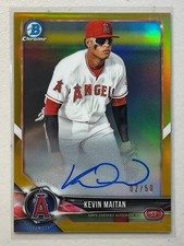 Kevin Maitan 2018 Bowman Chrome /50 Gold Refractor Auto Autograph Prospect BCPA