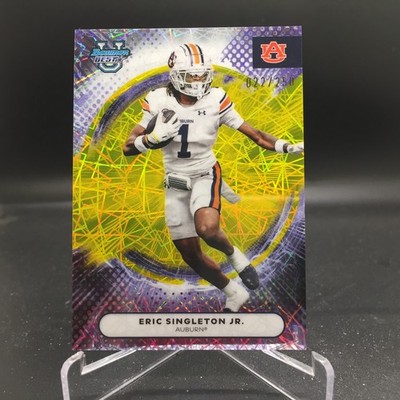 Eric Singleton Jr. 2025 Bowman University Best Yellow Lazer 78 #/250 Auburn