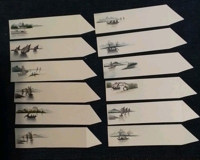  Original Chinese Art DRAWINGS  Unique 12 Place Cards
