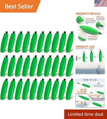 Vibrant Green Fishing Bobbers - 30pcs Slip Floats for Catfish & Bass, 3 Inch