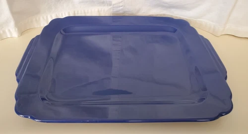 Vintage Homer Laughlin Riviera Cobalt Blue Deco Platter 13 x 10 inch USA