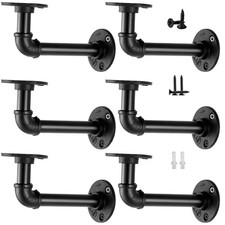 Industrial Pipe Shelf Brackets for 8 10 12 14 inches Board Iron L Floating