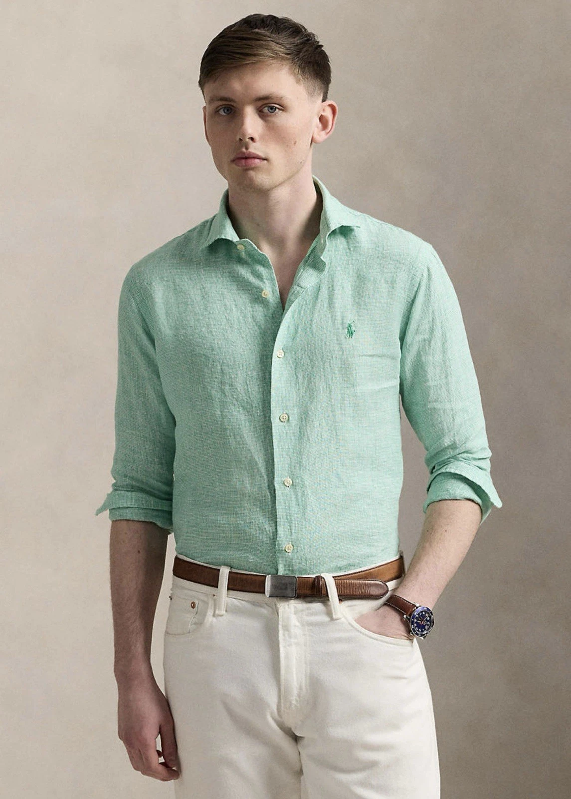 $138 Polo Ralph Lauren Men’s Classic Fit Houndstooth 100% Linen Shirt Green L
Opens in a new window 