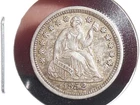 1852 UNITED STATES SEATED LIBERTY HALF DIME. XF TO AU CONDITION. FULL LIBERTY