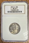 1945 S Washington Quarter 25C NGC MS 67