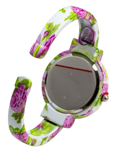 Blekon Collections Analog Quartz Womens 32mm Case Floral Design Cuff Bange Watch - 第 60/60 張圖片