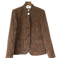 Gelco Ladies Blazer Style Jacket - Very Unusual Paisley Uk 14 Button Up