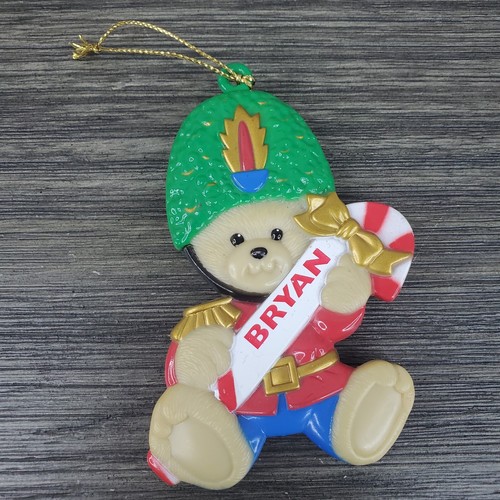 Stravina Personalized BRYAN Teddy Bear Toy Soldier Christmas Tree Ornament Candy - 第 1/5 張圖片