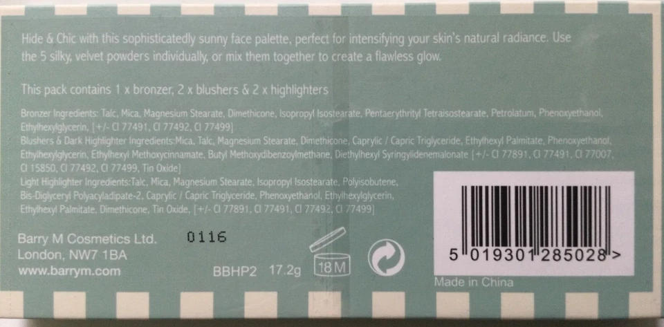 Paleta de bronceadores, colorete e iluminadores Barry M Hide & Chic Foto 4 de 4