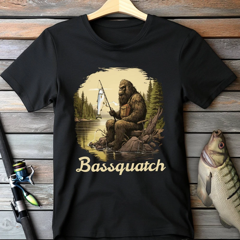 Bassquatch Bigfoot Fishing Shirt, Bigfoot Shirt, Sasquatch Shirt, Bigfoot Gift,