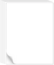30 Printable White Sticker Paper Full Sheet Label, Matte, 8.5" X 11" for Laser &