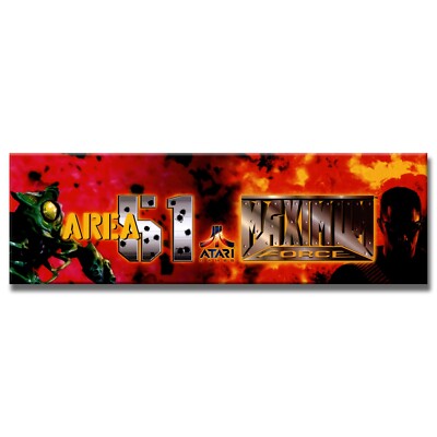 Area 51 Maximum Force Premium Arcade Marquee For Restoration Cab Backlit Sign