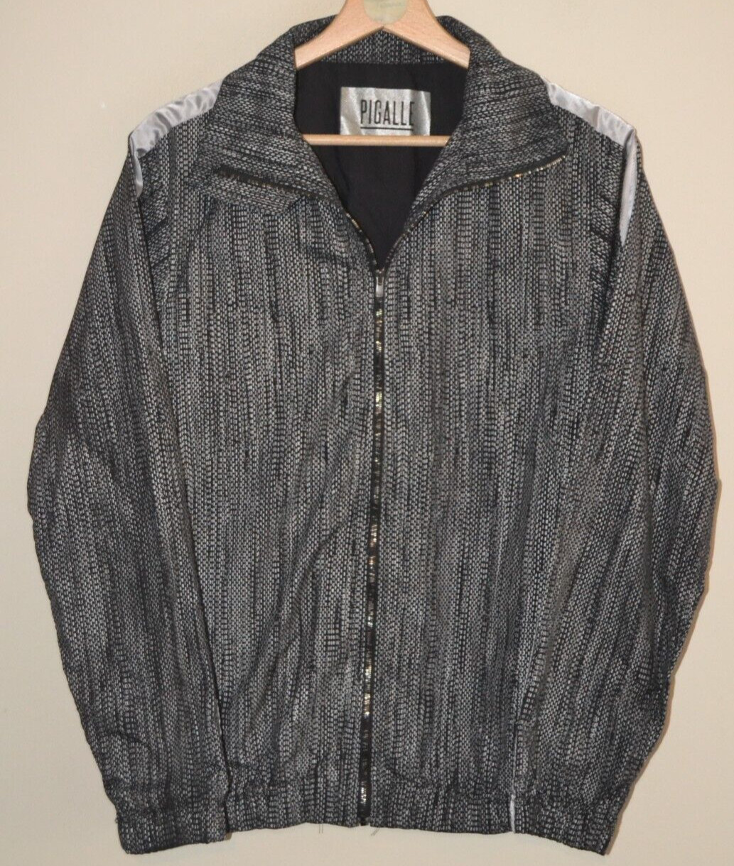 Chaqueta cortavientos ligera con patrón de París gris plateada Pigalle Paris Reino Unido pequeña