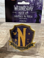 Wednesday Addams Nevermore Patch Set Of 2. Netflix. Unitas Est Invicta 1791