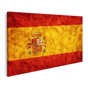 Bild Auf Leinwand Spanien Grunge Flagge Vintage Retro Stil Hochauflosender Hd Qu Ebay
