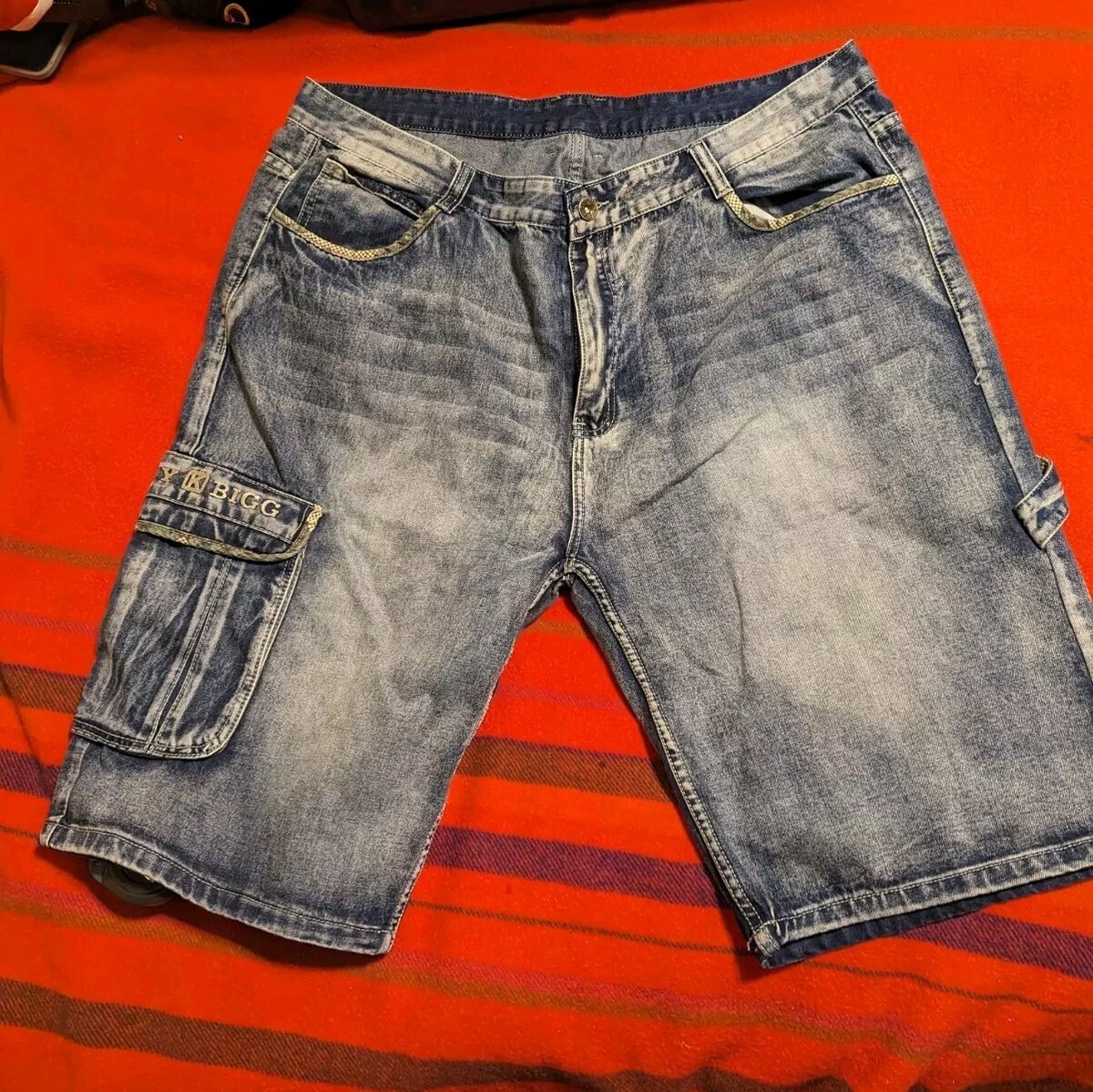 Vtg Y2K Play Bigg Mens Jean shorts Jorts Baggy Wide Leg