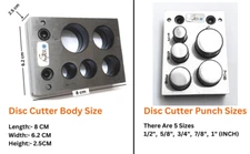 Jewelers Tool Disc Cutter 5ps Punch Set Circle/Round Coin Shape Disc Cutter Tool