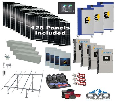 70KW Complete Offgrid Solar Kit + 4x 15K Sol-Ark Inverter + 3x 30KW Lithium Kong