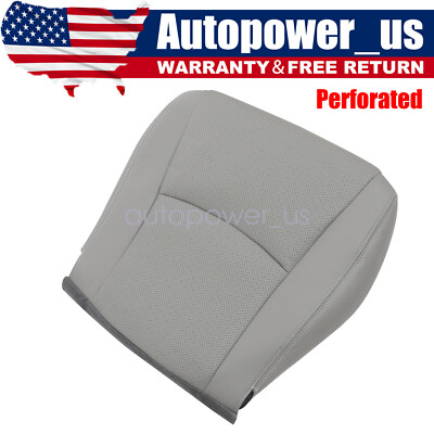 For 2008-2013 Toyota Highlander Driver Bottom Perforated Leather Seat Cover Gray