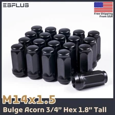 32Pc Black M14x1.5 1.8" Lug Nut Fit Chevy 8-Lug Truck K2500/K3500 AM Rim