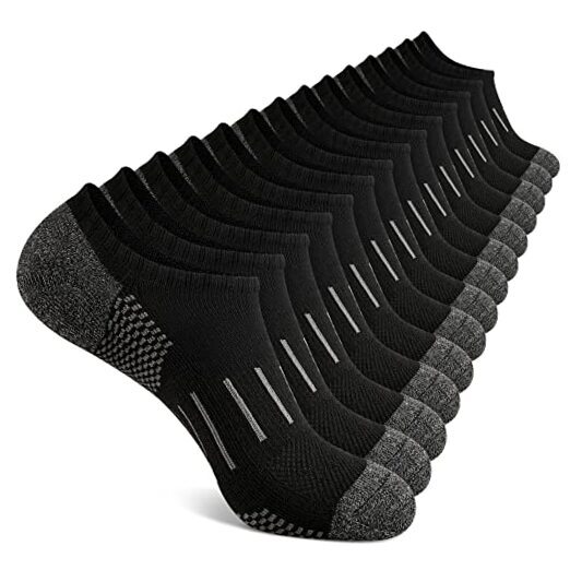 No Show Socks Men 7 Pairs Low Cut Athletic Cushion Non One Size 7 Pairs Black-image